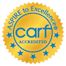 Aspire to Excellence CARF award logo.